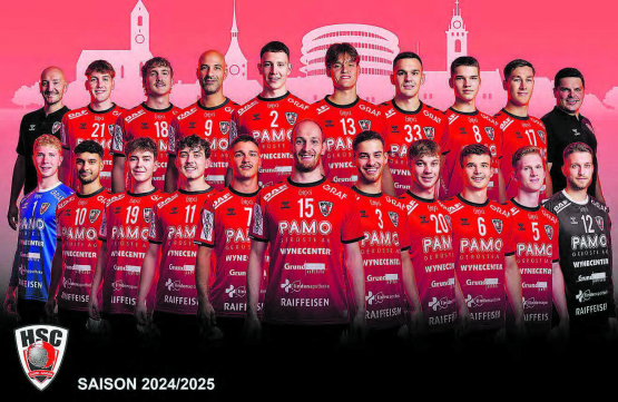Das NLA-Team des HSC Suhr Aarau startet mit einem Altersdurchschnitt von nur 23 Jahren in die neue Handball-Spielzeit. (Bild. zVg.)