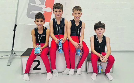 Erfreuliches Rickenbacher Teamresultat in der Kategorie C: (v.l.) Jarno Thürig, Vitus Akermann, Lui Jost, Jorin Gassmann. (Bilder: zVg.)