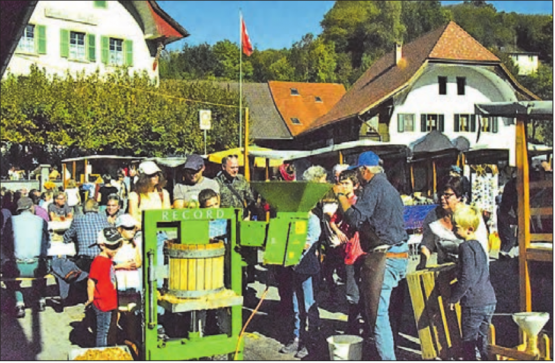 Der Apfel steht im Zentrum: Am Samstag, 12. Oktober, wird auf dem Dorfplatz in Schlossrued wieder gemostet. (Bild: Archiv st.)