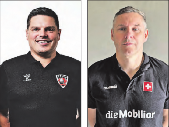 Aleksandar Stevic (links) wird im Sommer von Petr Hrachovec als Cheftrainer des HSC Suhr Aarau abgelöst. (Bilder: Adrian Ehrbar/SHV, zVg.)