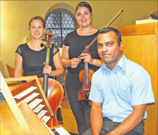 Sie beglückten die Zuhörer in der Kirche Schöftland: Julia Pfenninger, Helene Fiechtl und Viswas Orler (v.l.). (Bild: st.)