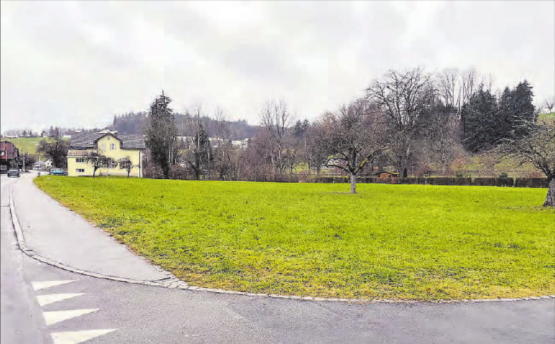 Grundstück in Gontenschwil: Nachdem der Baurechtsvertrag unterzeichnet ist, wird hier eine der Ersatzneubauten der Stiftung Schürmatt entstehen. (Bild: mars.)