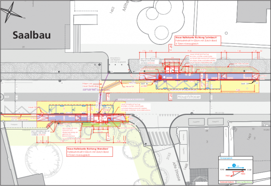 Eine Lichtsignalanlage regelt bald den Verkehr: Die Durchfahrt durch Reinach ist während der Bauarbeiten an beiden Bushaltestellen teilweise erschwert. (Bild: rc.)