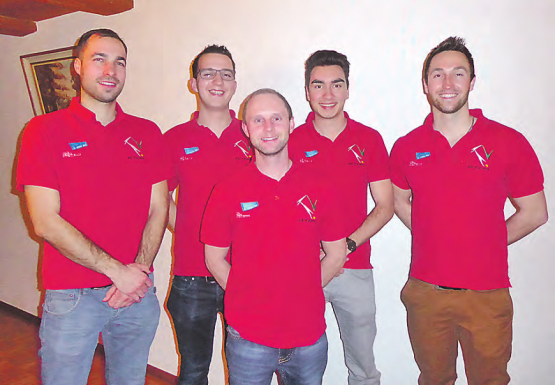 Der neue Vorstand des Turnvereins Zetzwil: (v.l.n.r) Marco Schaad, Dominic Zanatta, Andreas Geisseler, Rico Peterhans, Robin Kaspar. (Bild: zVg.)