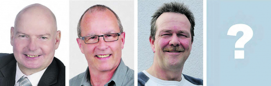 Zeigen sich interessiert, Gemeindeammann von Reinach zu werden: Bruno Rudolf von der SVP sowie die beiden parteilosen Jules Giger und Thomas Brem (v.l.). Noch ist die Anmeldefrist in weiter Ferne, die Auswahl könnte noch grösser werden. (Bilder: zVg.)