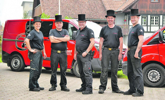 Die Glücksbringer aus Schöftland: (v.l.n.r.) Christina Grüter, Urs Morgenthaler, André Bossard, Peter Gloor und Christian Fuchs. (Bild: zVg.)