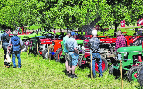Austausch ist obligatorisch: Alte Traktoren ziehen ihre Liebhaber an. (Bilder: aw.)