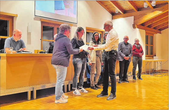 Verabschiedung der beiden Gemeinderätinnen Fränzi Häfeli und Claudia Schaffner. (Bild: Dominique Rubin)
