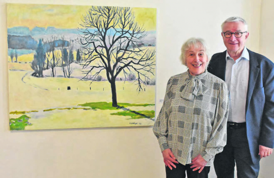 Dora Del Mese-Fischer und Martin Heiz freuen sich über eine gelungene Ausstellung, welche das grossartige und vielseitige Schaffen von Kurt Hediger widerspiegelt. (Bilder: hg.)