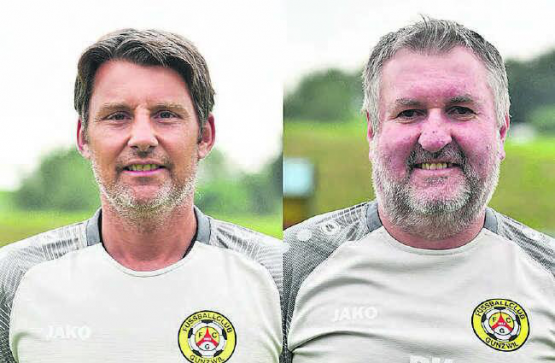 Sandro Kramis (l.) und Peter Kappeler stehen auch in der Saison 2023/2024 an der Seitenlinie des FC Gunzwil. (Bilder: zVg.)