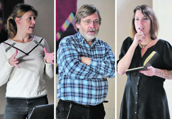 Einige der Referenten am «Gipfeltreffen der Vereine»: (v.l.) Natalie Zryd setzt sich bei Impuls Zusammenleben aargauSüd für Altersfragen ein − Andreas Schlegel, Leiter Musikschule Menziken, zeigte am Beispiel Musiknetz Oberwynental, wie die Zusammenarbeit unter Vereinen funktionieren kann – Ursula Hinden plädiert im Rahmen des Projekts «Engagiert und Integriert» für das Potential fremdsprachiger Mitmenschen. (Bilder: rc.)