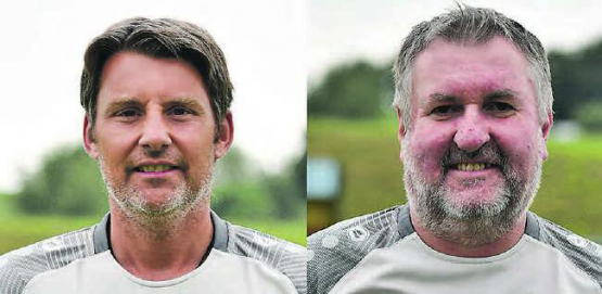 Sandro Kramis (l.) und Peter Kappeler stehen auch in der Saison 2023/2024 an der Seitenlinie des FC Gunzwil. (Bilder: zVg.)