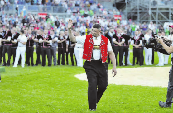 Nick Alpiger aus Seon, Träger von unterdessen drei Eidgenössischen Kränzen, erkämpfte sich am Eidg. Schwingfest den Schlussrang 5d. (Bild: zVg., Pascale Alpiger)