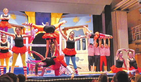 Freakshow: Die gemischte Gruppe des STV Gränichen bot eine zirkusreife Gerätekombination mit Barren, Sprung und Bodenturnern. (Bilder: moha.)