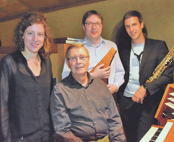 Vier begnadete Musizierende: Nadia Bacchetta (Orgel und musikalische Leiterin), Fritz Bär, Marcel Schweizer und Reto Anneler (v.l.). (Bilder: st.)