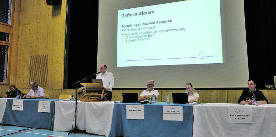 Gemeindeammann Lukas Spirgi leitete das Thema Fusion mit den stetig steigenden Herausforderungen gekonnt ein. (Bild: jaf.)