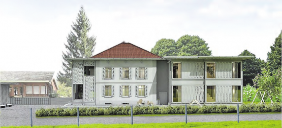 «Seeanemone»: Siegerprojekt des Neubaus/Anbaus vom Doppelkindergarten in Beinwil am See. (Bild: zVg.)