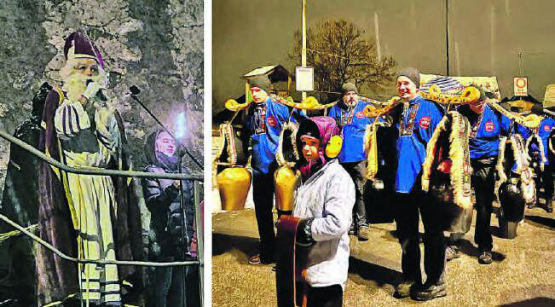 Der Samichlaus bedankt sich für die zahlreichen Versli und Lieder – davor dröhnten die Glocken der Trichler durch jede Ritze. (Bilder: dr.)