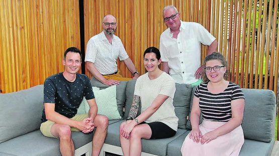 Motiviertes Rickenbacher Ortsmarketing-Kernteam: Mario Hitz, Adrian Häfeli, Sebastienne Müller, Kurt Häsler und Andrina Häfeli. (Bild: zVg.)
