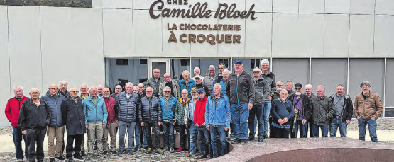 Dieser Ausflug stand ganz im Zeichen kulinarischer Genüsse: Der Männerstamm bei Camille Bloch und im Rebbaumuseum. (Bild: zVg.)