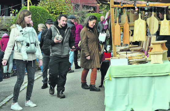 Die einen fröhlich, die andern kritisch: Am 2. Leerber Lichterzaubermärt gab es für alle Besucher Interessantes. (Bilder: st.)