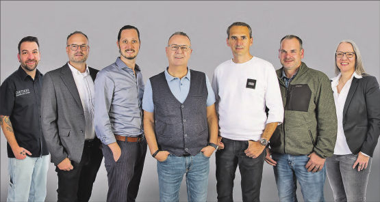 Das OK für die diesjährige Gewerbeausstellung (v.l.): Chregi Dietiker, Michael Fretz, Markus Stutz, Marco Brivio (Präsident), Michael Schindler, Nils Hunziker und Daniela Dähler. (Bild: zVg.)