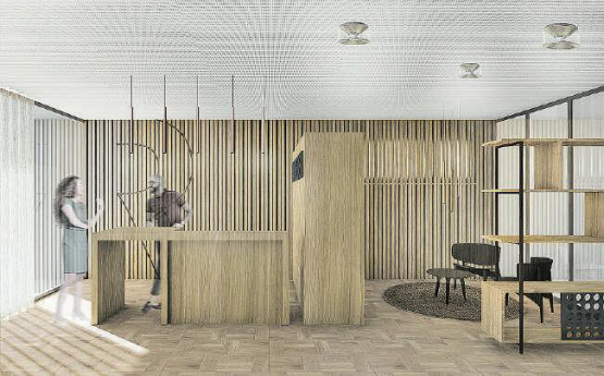 Die Visualisierung zeigt, wie der neue Empfangsbereich der Geschäftsstelle Raiffeisenbank in Unterkulm aussehen wird. (Bild: zVg.)