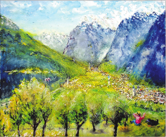 Mein Glarnerland … tiefe Erinnerungen 1940-1954
Aquarell u Mt 50x60cm a PaLw, 2025. Mein Glarnerland, Erinnerung 1940-54