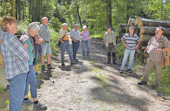 Auch Waldbesitzer und erfahrene Waldbesucher erfahren Neues: Der Erhalt dicker und mächtiger Bäume bringt Nutzen für den restlichen Wald. (Bilder: aw.)