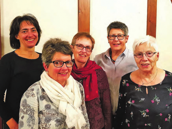 Die geehrten Mitglieder: (v.li). Esther Meier, Ruth Haldemann, Ruth Heiniger, Ruth Hofmann und Laura Götti. (Bilder: zVg.)