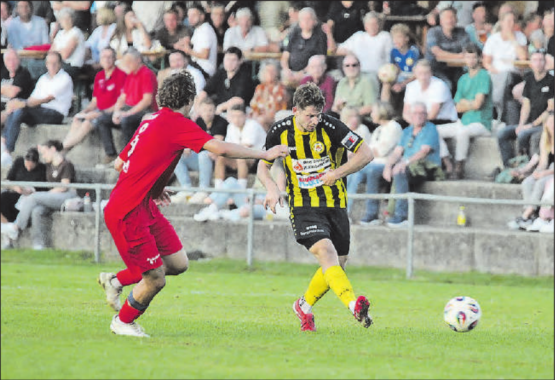 Der FC Gunzwil, hier mit Thimo Fleischli (rechts), wusste den Heimvorteil mit der schönen Kulisse von 300 Zuschauern nicht zu nutzen. (Bild: Otto Lüscher)