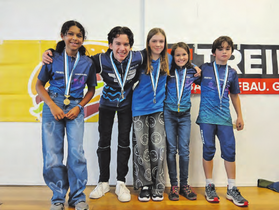 Der Rymenzburger Nachwuchs holte in Stetten AG fünf Medaillen. (Bild: Thomas Giger, zVg.)