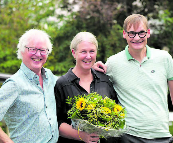 Freuen sich über Zobrists Wahl: (v.l.) Wahlkampfleiter Franz Suter, Gemeinderätin Barbara Zobrist, Gemeinderat André Muhmenthaler. (Bild: zVg.)