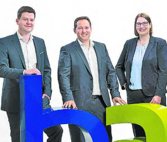 Die neu zusammengesetzte Bankleitung der Bank Leerau: Sandro Käser, Kevin Rohner, Martina Lüscher (v.l.) (Bild: zVg.)