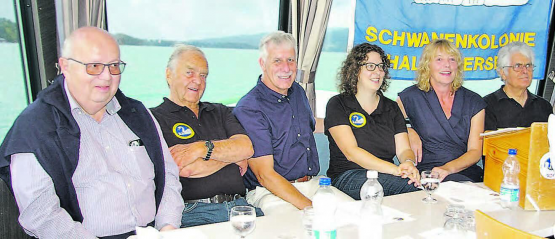GV der Schwanenkolonie Hallwilersee: der Vorstand mit Bruno Stutz, Paul Fankhauser, Thomas Eichenberger Rebekka Schlegel, Sabine Nestmeier, Fritz Sprunger. (Bilder: hh.)