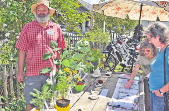 Museumsgartenwettbewerb: 15 Samen mussten den richtigen Pflanzen zugeordnet werden, links Gärtner Urs Imhof.