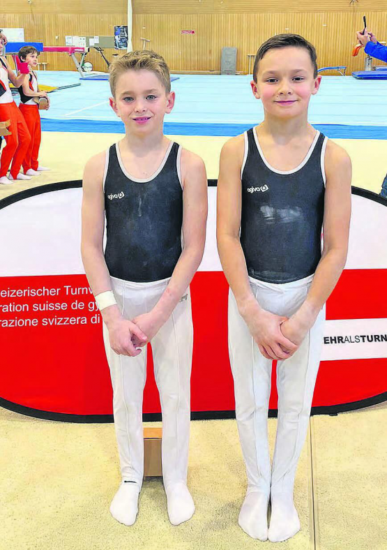 Nationaler Testtag in Magglingen: Für Nicola Hunziker und Fabio Herb vom STV Schlossrued resultierten die Ränge 7 und 8. (Bild: zVg.)