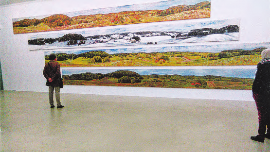 Zu jeder Jahreszeit hat Giuseppe Canova ein zehn Meter langes Panoramabild vom Bottenwiler «Forehoger» gemalt, diese werden nun im Kunsthaus gezeigt. (Bilder: zVg.)