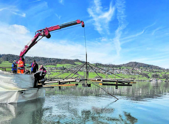 Die Diffusoren werden jährlich aus dem Wasser gezogen und gereinigt. In diesem Jahr sollen sie nun aber komplett ersetzt werden. (Bild: Seetal Tourismus/zVg.)