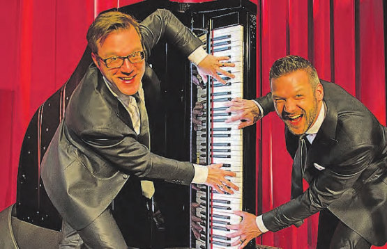 Highlight des zweiten Programmteils: Die beiden Boogie-Woogie Pianisten Chris & Mike mit Schlagzeuger Philipp Schmid werden das Jahreskonzert der MGTU bereichern. (Bild: zVg.)