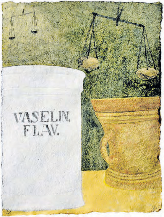 «Balancia»: Apotheker-Gerätschaften aus historischen Zeiten, festgehalten mit Farben aus der Natur. (Bilder: zVg.)