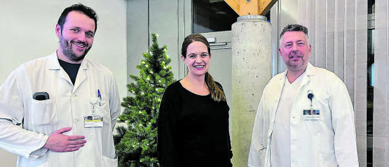 Ein starkes Team für die Interessen der Patienten (von links): Dr. Martin Purtak, Dr. Gabriela Werder und Dr. Peter Siegenthaler während des Vortrags zum Thema Adipositas im Asana Spital Menziken. (Bild: dr.)