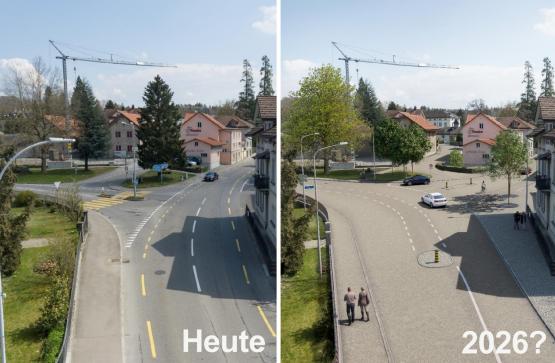 Die Verzweigung K251/K370 heute und wie sie in vier Jahren aussehen könnte. (Bilder: zVg.)